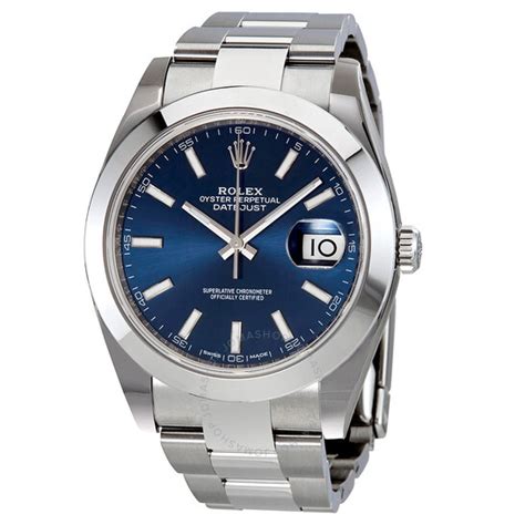 rolex datejust blue dial pre owned|blue face Rolex date just.